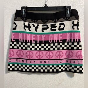Divided Hyped Graphic Mini Skirt